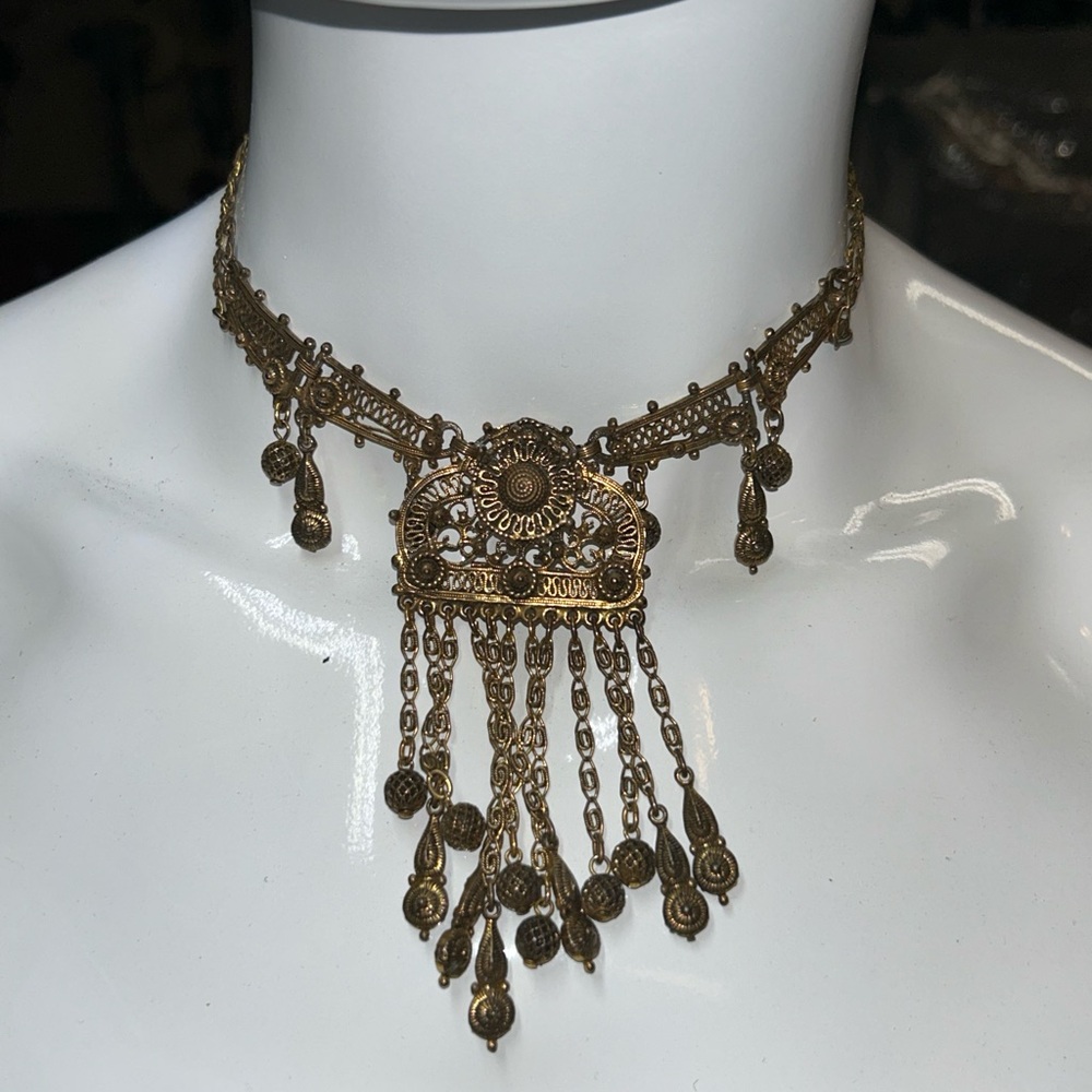 Rare Vintage Indocraft Filigree Victorian Style Necklace